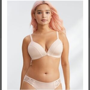Bare Wire-Free Front Close Bra with Lace